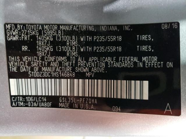 Photo 12 VIN: 5TDDZ3DC1HS146848 - TOYOTA SIENNA XLE 