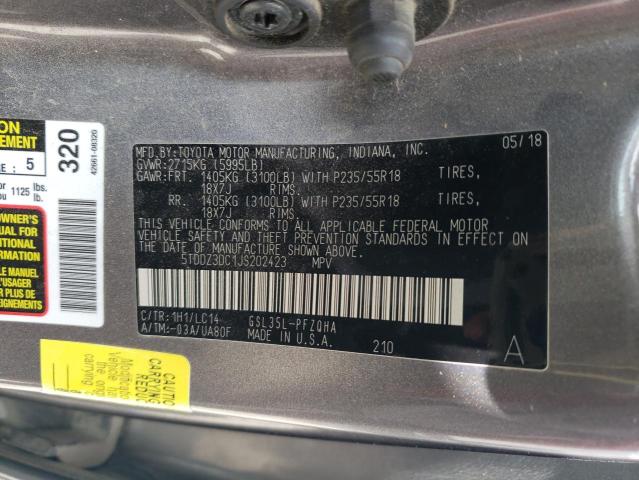 Photo 12 VIN: 5TDDZ3DC1JS202423 - TOYOTA SIENNA XLE 