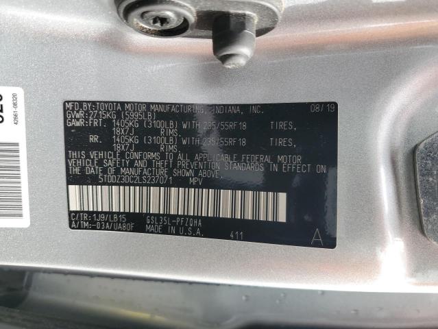 Photo 12 VIN: 5TDDZ3DC2LS237071 - TOYOTA SIENNA XLE 