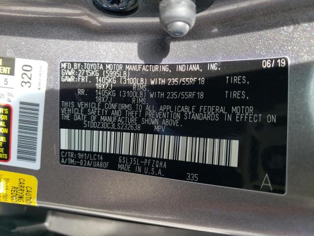 Photo 12 VIN: 5TDDZ3DC3LS232638 - TOYOTA SIENNA XLE 