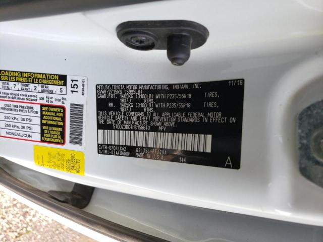 Photo 12 VIN: 5TDDZ3DC4HS158640 - TOYOTA SIENNA XLE 