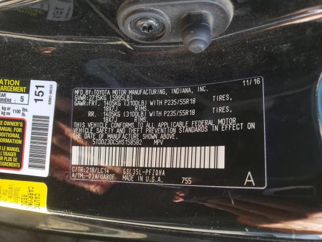 Photo 12 VIN: 5TDDZ3DC5HS158582 - TOYOTA SIENNA XLE 