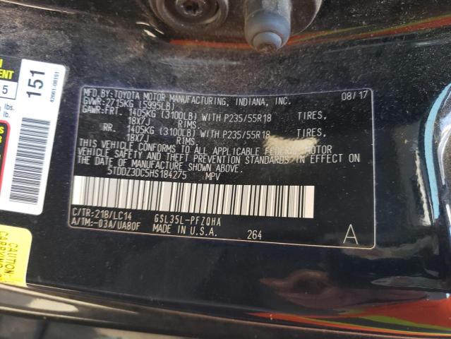 Photo 12 VIN: 5TDDZ3DC5HS184275 - TOYOTA SIENNA XLE 