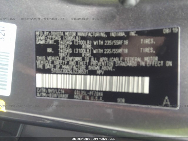 Photo 8 VIN: 5TDDZ3DC5LS236531 - TOYOTA SIENNA 