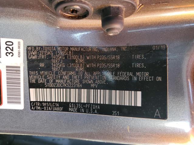 Photo 13 VIN: 5TDDZ3DC7KS223164 - TOYOTA SIENNA XLE 