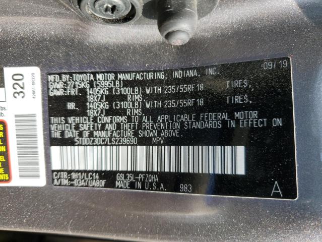 Photo 12 VIN: 5TDDZ3DC7LS239690 - TOYOTA SIENNA XLE 