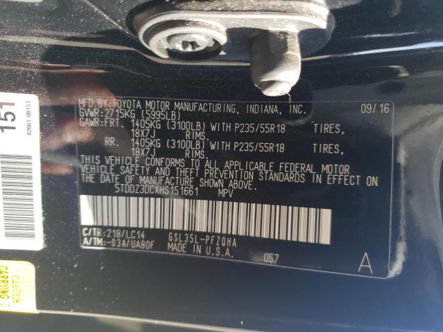 Photo 12 VIN: 5TDDZ3DCXHS151661 - TOYOTA SIENNA XLE 