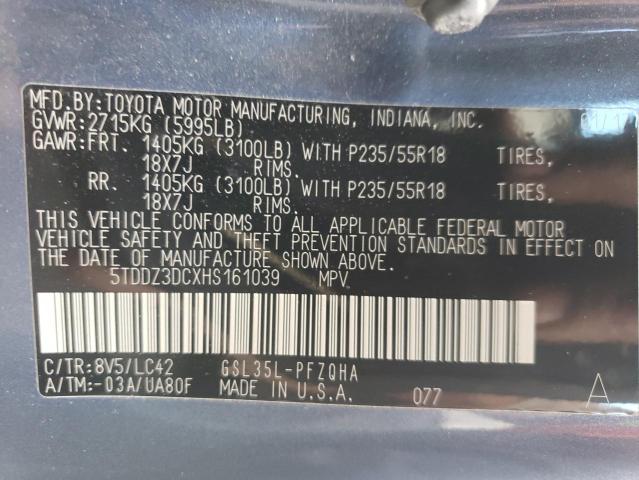 Photo 12 VIN: 5TDDZ3DCXHS161039 - TOYOTA SIENNA XLE 