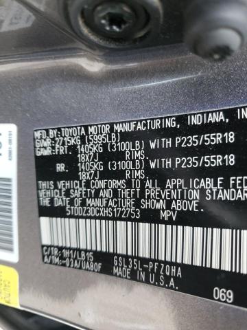 Photo 12 VIN: 5TDDZ3DCXHS172753 - TOYOTA SIENNA XLE 