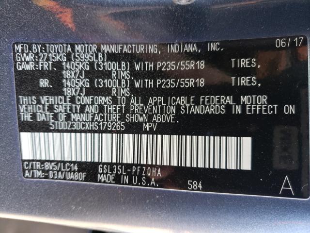 Photo 9 VIN: 5TDDZ3DCXHS179265 - TOYOTA SIENNA XLE 