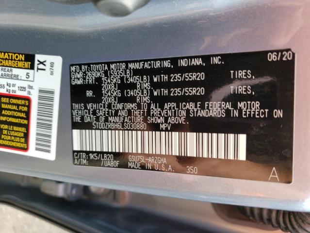 Photo 12 VIN: 5TDDZRBH6LS030880 - TOYOTA HIGHLANDER 