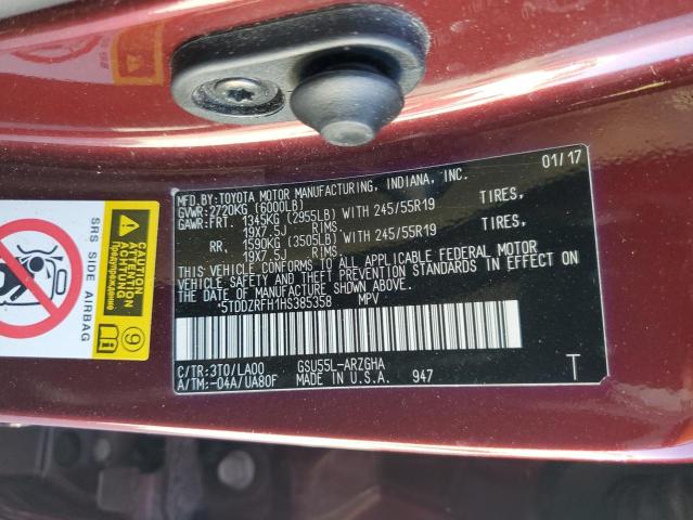 Photo 11 VIN: 5TDDZRFH1HS385358 - TOYOTA HIGHLANDER 