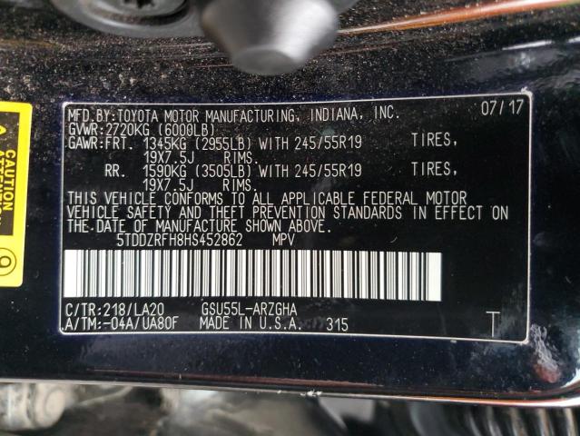 Photo 12 VIN: 5TDDZRFH8HS452862 - TOYOTA HIGHLANDER 