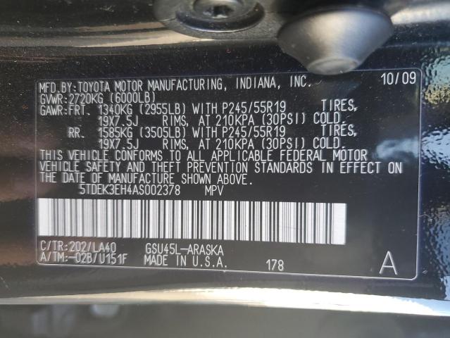 Photo 12 VIN: 5TDEK3EH4AS002378 - TOYOTA HIGHLANDER 