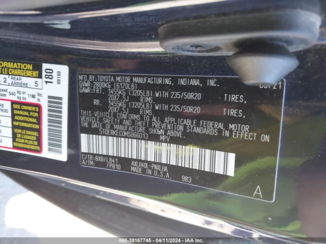 Photo 8 VIN: 5TDERKEC0MS066013 - TOYOTA SIENNA 