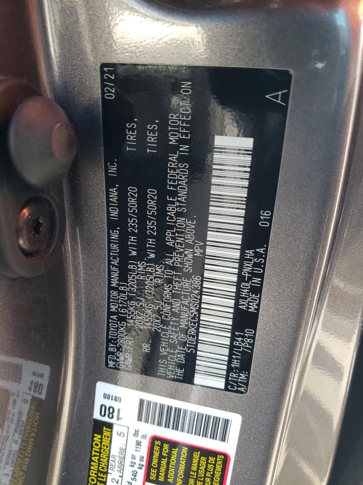 Photo 11 VIN: 5TDERKEC5MS024386 - TOYOTA SIENNA 