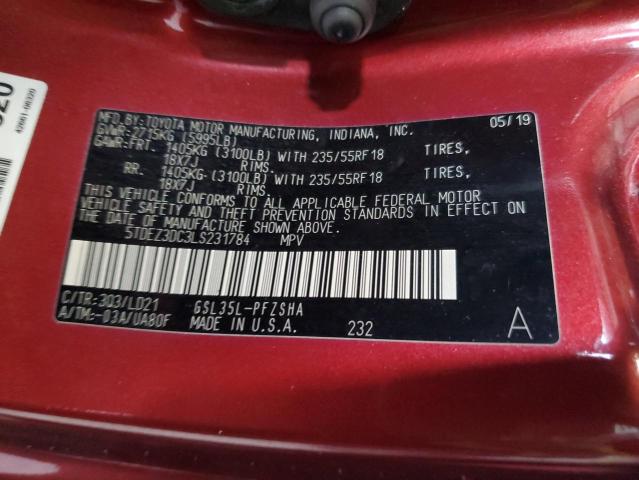 Photo 13 VIN: 5TDEZ3DC3LS231784 - TOYOTA SIENNA SE 