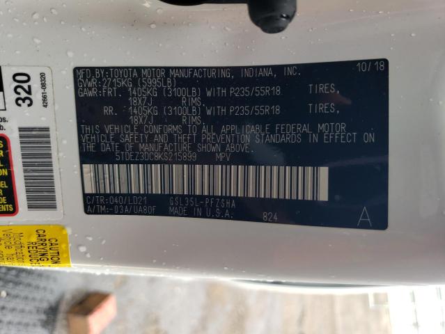 Photo 12 VIN: 5TDEZ3DC8KS215899 - TOYOTA SIENNA SE 