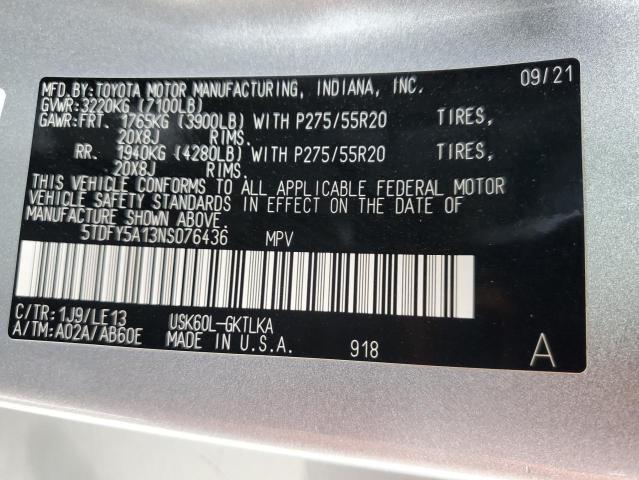 Photo 12 VIN: 5TDFY5A13NS076436 - TOYOTA SEQUOIA 