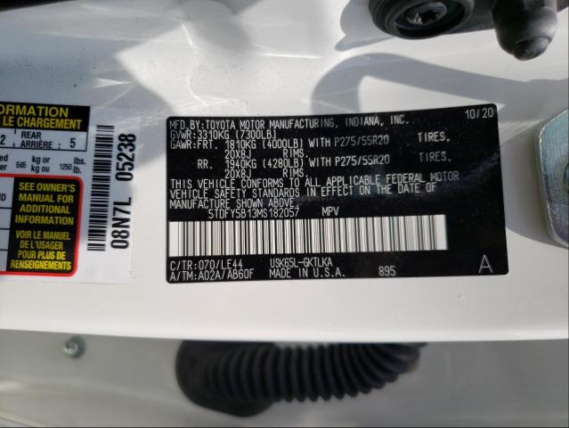 Photo 9 VIN: 5TDFY5B13MS182057 - TOYOTA SEQUOIA LI 