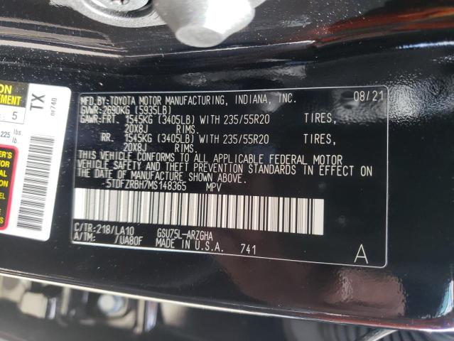 Photo 9 VIN: 5TDFZRBH7MS148365 - TOYOTA HIGHLANDER 