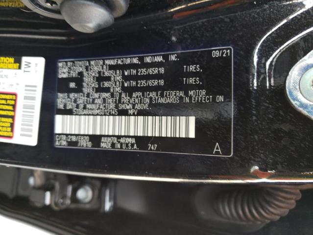 Photo 12 VIN: 5TDGARAH8MS012145 - TOYOTA HIGHLANDER 