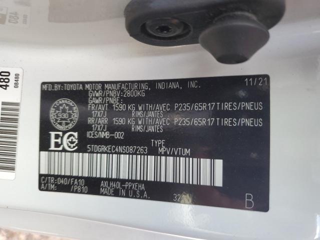 Photo 13 VIN: 5TDGRKEC4NS087263 - TOYOTA SIENNA LE 