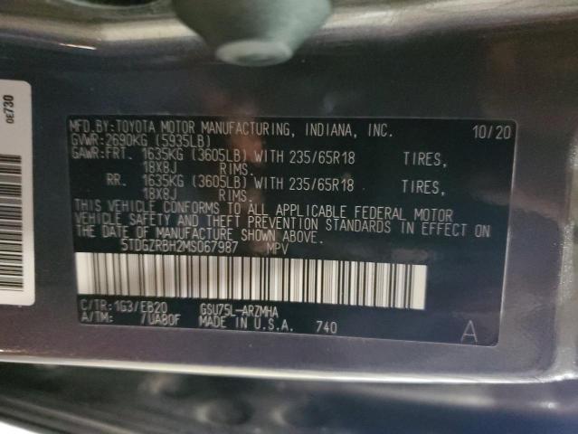 Photo 13 VIN: 5TDGZRBH2MS067987 - TOYOTA HIGHLANDER 