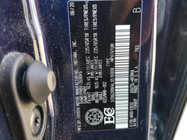 Photo 12 VIN: 5TDGZRBH4LS516908 - TOYOTA HIGHLANDER 