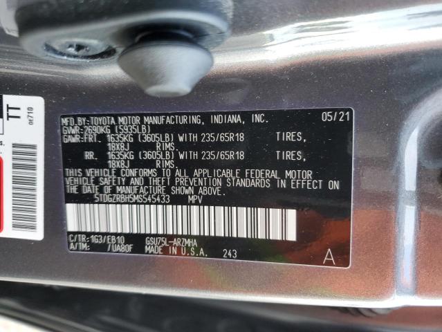 Photo 12 VIN: 5TDGZRBH5MS545433 - TOYOTA HIGHLANDER 