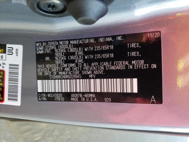 Photo 9 VIN: 5TDHBRCH6MS029945 - TOYOTA HIGHLANDER 