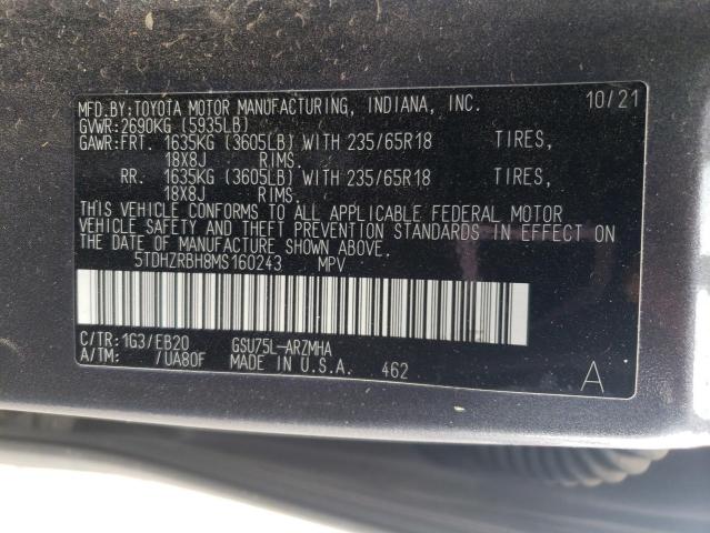 Photo 11 VIN: 5TDHZRBH8MS160243 - TOYOTA HIGHLANDER 