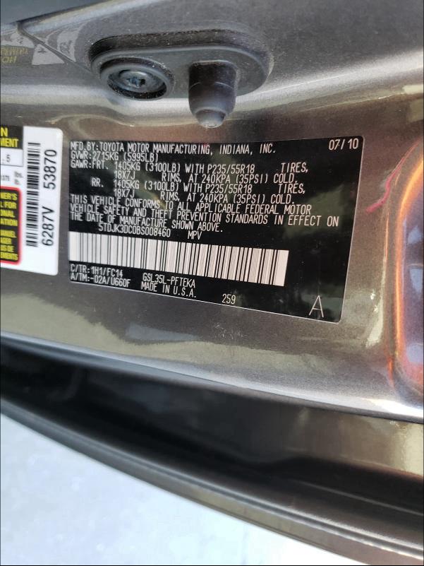 Photo 9 VIN: 5TDJK3DC0BS008460 - TOYOTA SIENNA LE 