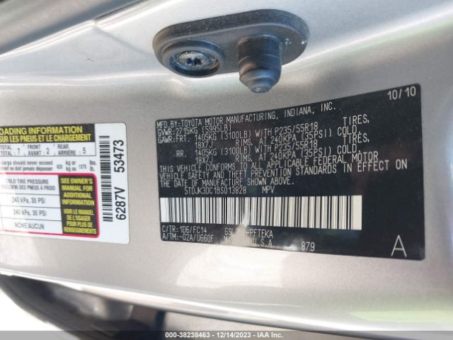 Photo 8 VIN: 5TDJK3DC1BS013828 - TOYOTA SIENNA 