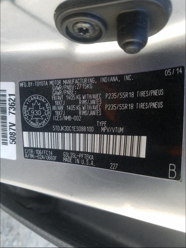 Photo 9 VIN: 5TDJK3DC1ES088100 - TOYOTA SIENNA LE 