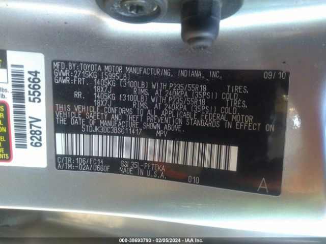 Photo 8 VIN: 5TDJK3DC3BS011417 - TOYOTA SIENNA 