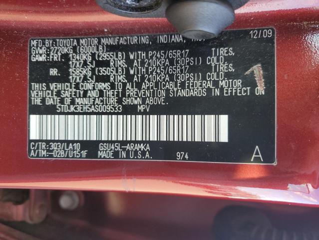 Photo 11 VIN: 5TDJK3EH5AS009533 - TOYOTA HIGHLANDER 