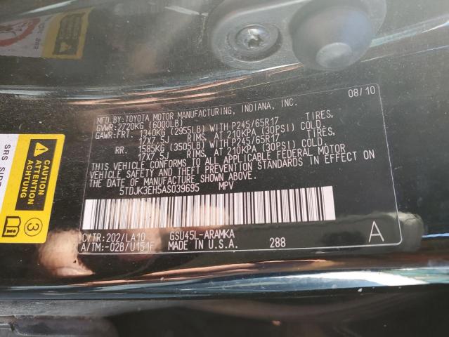 Photo 11 VIN: 5TDJK3EH5AS039695 - TOYOTA HIGHLANDER 