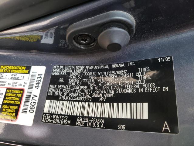 Photo 9 VIN: 5TDJK4CC5AS033179 - TOYOTA SIENNA LE 