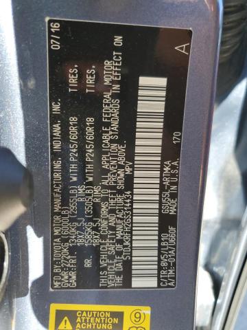 Photo 12 VIN: 5TDJKRFH2GS314434 - TOYOTA HIGHLANDER 