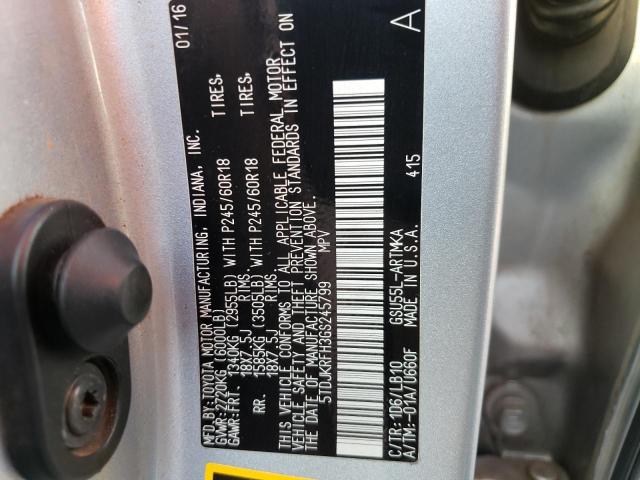 Photo 9 VIN: 5TDJKRFH3GS245799 - TOYOTA HIGHLANDER 