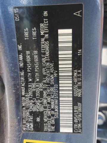 Photo 12 VIN: 5TDJKRFH4FS172733 - TOYOTA HIGHLANDER 