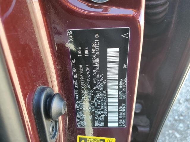 Photo 12 VIN: 5TDJKRFH4GS271036 - TOYOTA HIGHLANDER 