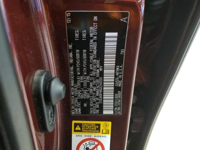 Photo 12 VIN: 5TDJKRFH6GS240550 - TOYOTA HIGHLANDER 