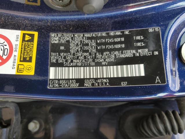 Photo 12 VIN: 5TDJKRFH8FS177188 - TOYOTA HIGHLANDER 