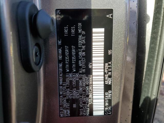 Photo 12 VIN: 5TDJRKEC2RS189902 - TOYOTA SIENNA XLE 