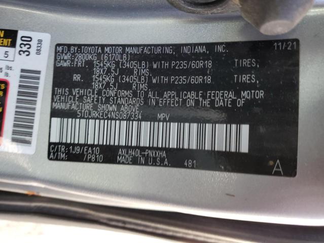 Photo 12 VIN: 5TDJRKEC4NS087334 - TOYOTA SIENNA XLE 