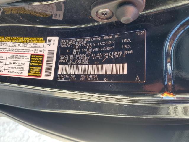 Photo 13 VIN: 5TDJRKEC5NS098049 - TOYOTA SIENNA XLE 