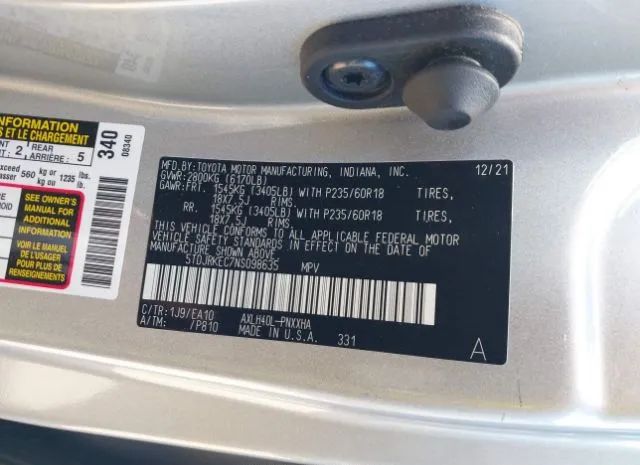 Photo 8 VIN: 5TDJRKEC7NS098635 - TOYOTA SIENNA 