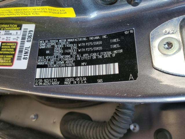 Photo 9 VIN: 5TDJW5G13HS148876 - TOYOTA SEQUOIA LI 